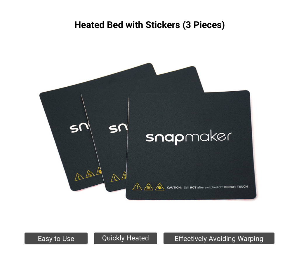 Lit chauffant avec autocollants pour Snapmaker Original (3 Pcs)
