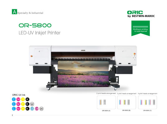 OR-5800 Imprimante rouleau à rouleau UV 1.8m avec têtes d’impression 2/3/4 Gen5