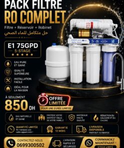 PACK FILTRE RO COMPLET – E1 75GPD – 5 STAGES